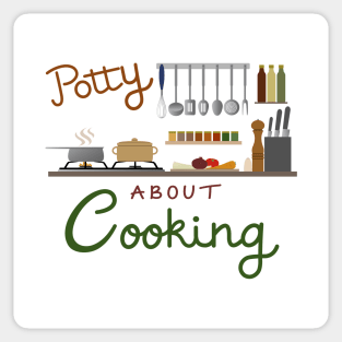 Potty About Cooking Illustrative Design Sticker